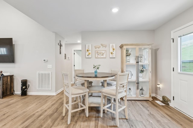 2955 Spring Place Rd, Belfast, TN 37019 - dining room with light wood-style floors, recessed lighting, and baseboards