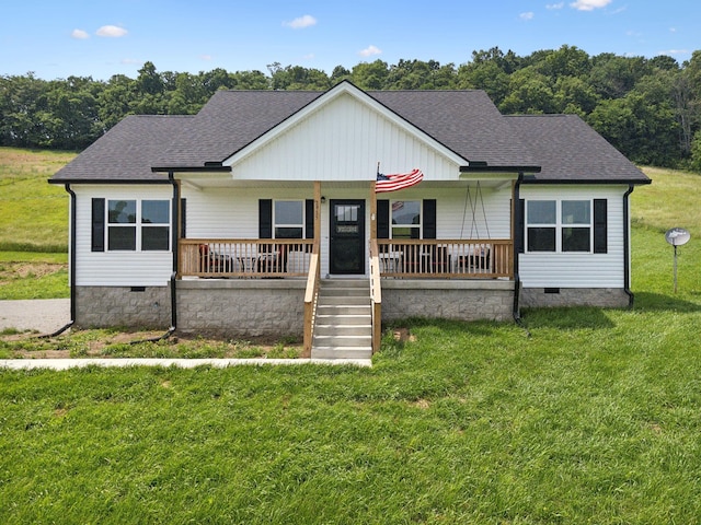 2955 Spring Place Rd, Belfast, TN 37019 - ranch-style house featuring crawl space, a porch, and a shingled roof