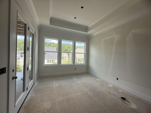 7424 Leelee Dr, Franklin, TN 37064 - empty room with a raised ceiling and ornamental molding