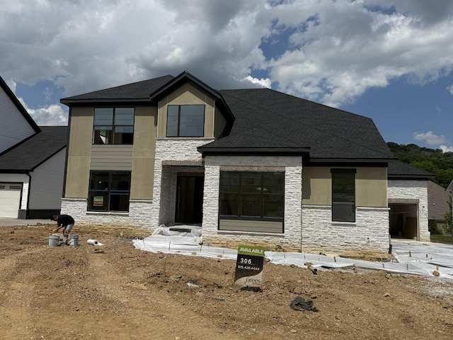 7424 Leelee Dr, Franklin, TN 37064 - contemporary house featuring stone siding and roof with shingles