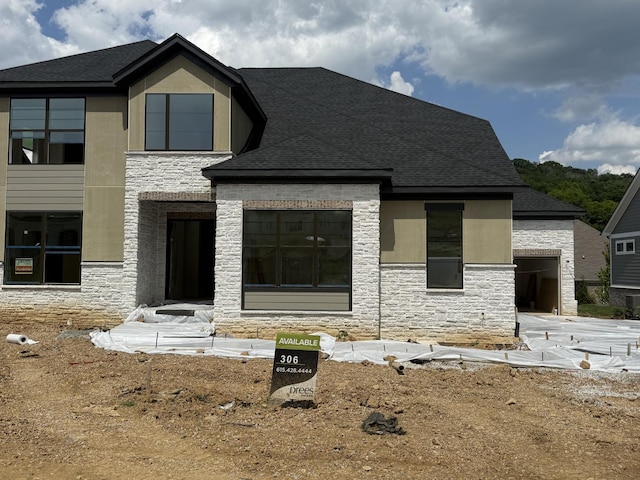 7424 Leelee Dr, Franklin, TN 37064 - back of property with stone siding and roof with shingles