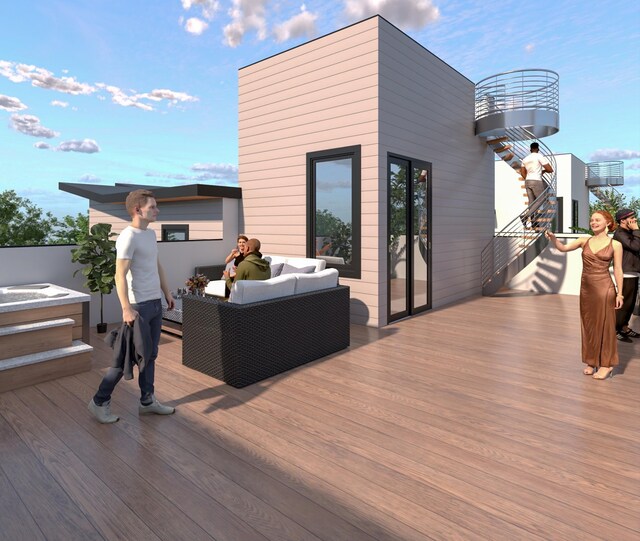 deck with an outdoor living space