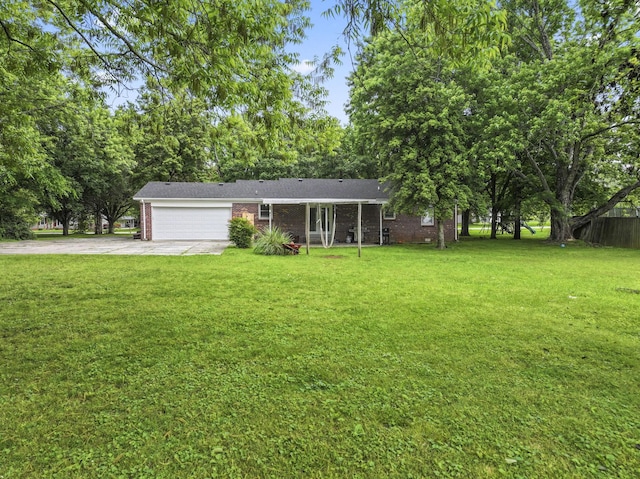 211 Elmwood Dr, Murfreesboro, TN 37128 - view of front of property featuring a garage, brick siding, a front lawn, and driveway