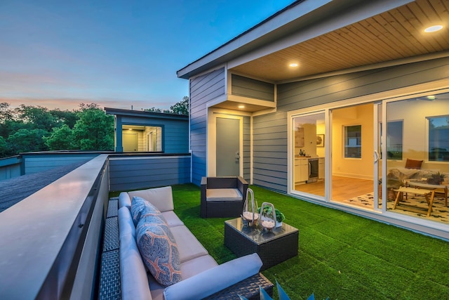 balcony featuring an outdoor living space