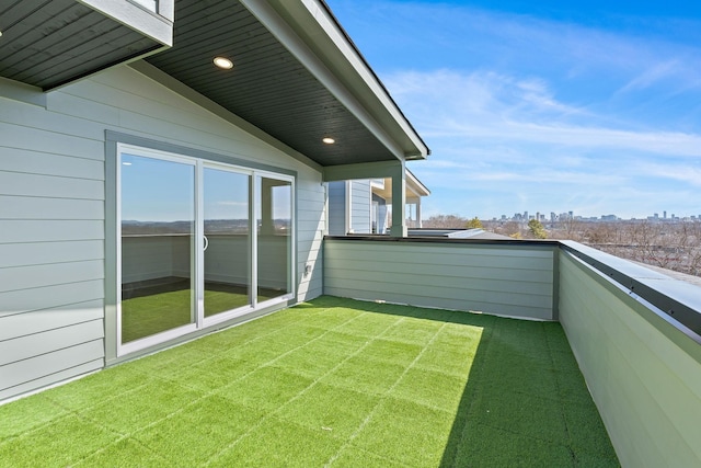 balcony with a skyline view