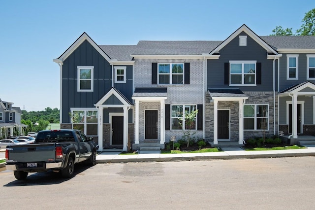 5210 Gladecress Ln, Hermitage, TN 37076 - view of front of property featuring board and batten siding and stone siding