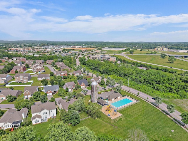 bird's eye view of a pool area