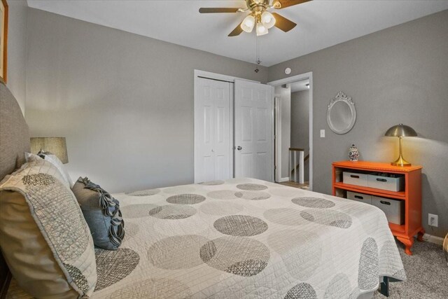 1209 Corlew Dr, Burns, TN 37029 - carpeted bedroom with a ceiling fan and a closet