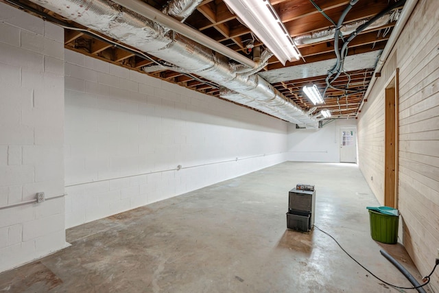 735 Railroad Bed Pike, Summertown, TN 38483 - unfinished basement with concrete block wall