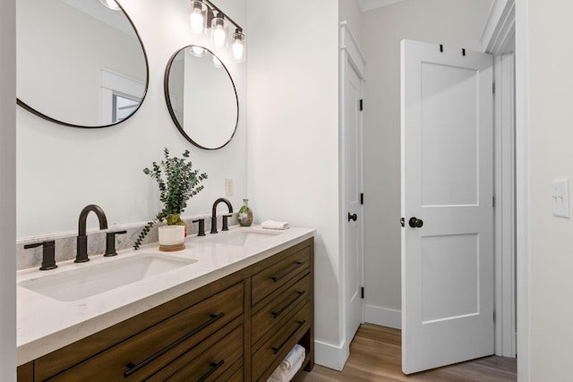 120 Destineys Way, Gruetli Laager, TN 37339 - full bath with wood finished floors, double vanity, and baseboards