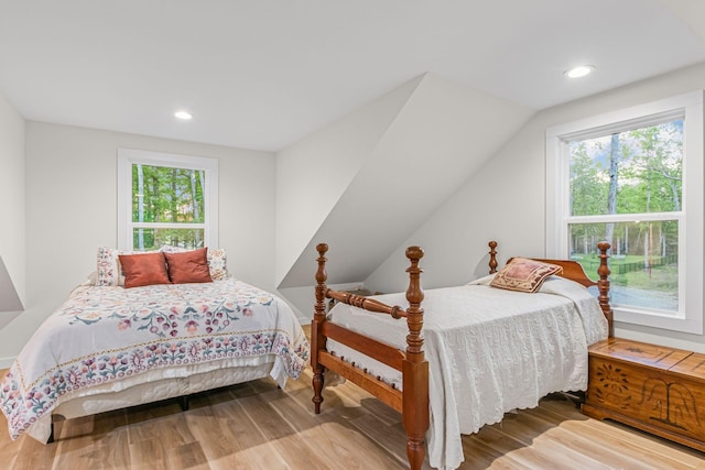 120 Destineys Way, Gruetli Laager, TN 37339 - bedroom with wood finished floors, recessed lighting, and vaulted ceiling