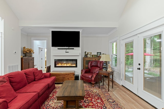 120 Destineys Way, Gruetli Laager, TN 37339 - living area with light wood-style floors and a glass covered fireplace