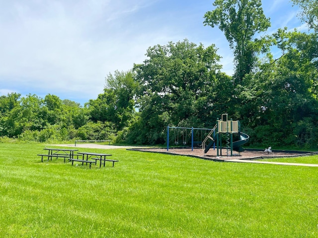 view of community with a yard