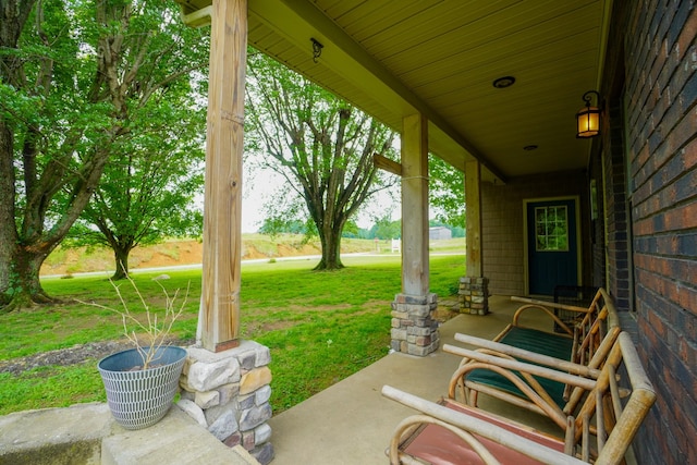 view of patio with a porch