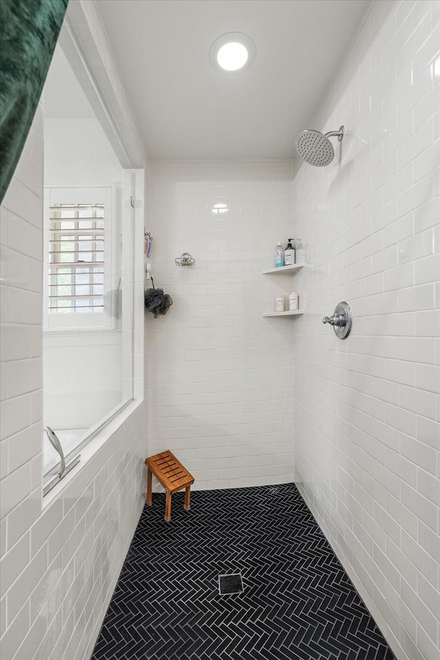 429 Finnhorse Ln, Franklin, TN 37064 - bathroom with a tile shower and tile patterned floors