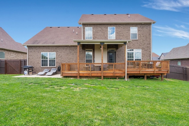 1607 Edgewater Ln, Clarksville, TN 37043 - rear view of house featuring a patio area, a wooden deck, brick siding, and a gate