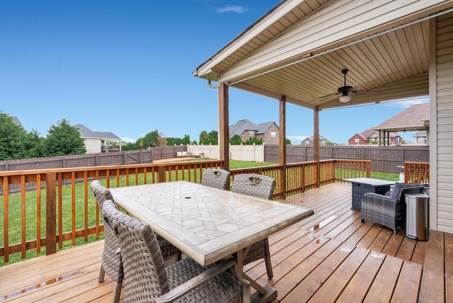 1607 Edgewater Ln, Clarksville, TN 37043 - wooden deck with outdoor dining space and ceiling fan