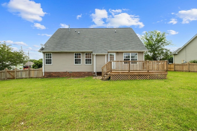 1332 Dodd Trl, Murfreesboro, TN 37128 - rear view of property with a wooden deck and roof with shingles
