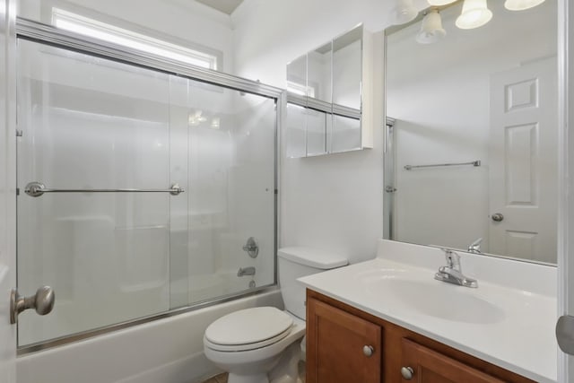 208 Sunnyside Dr, Chapel Hill, TN 37034 - bathroom featuring toilet, vanity, and bath / shower combo with glass door