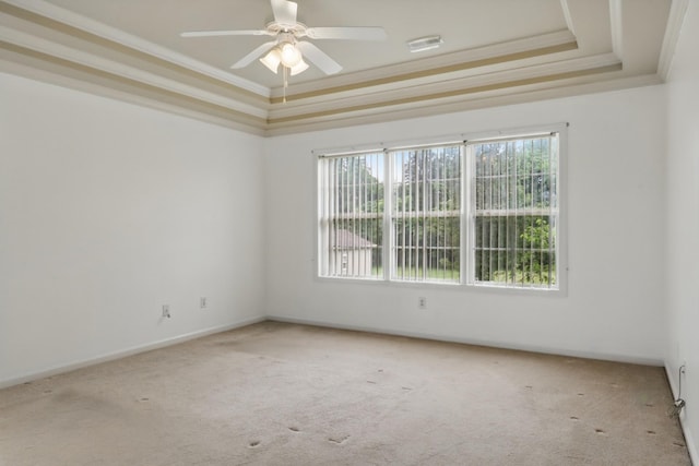 208 Sunnyside Dr, Chapel Hill, TN 37034 - spare room featuring crown molding, carpet flooring, a raised ceiling, ceiling fan, and baseboards