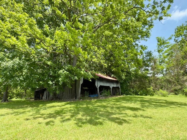 6907 Short Mountain Rd, Woodbury, TN 37190 - view of green lawn with a pole building and an outdoor structure