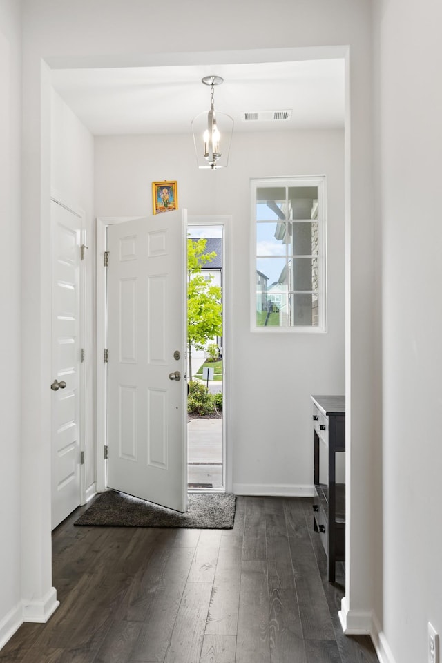 1080 Laurel Valley Ln, Mount Juliet, TN 37122 - foyer entrance featuring dark wood-type flooring, baseboards, and a chandelier