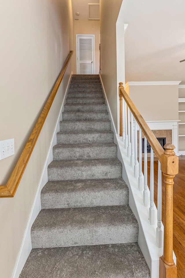 201 Dakota Dr, Spring Hill, TN 37174 - staircase with wood finished floors and baseboards