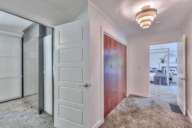 1702 Old Hickory Blvd, Brentwood, TN 37027 - hallway with carpet flooring and crown molding