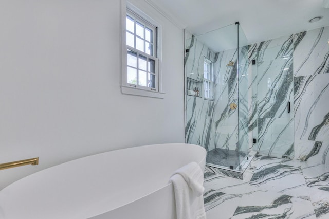 1702 Old Hickory Blvd, Brentwood, TN 37027 - full bath featuring a soaking tub and a marble finish shower