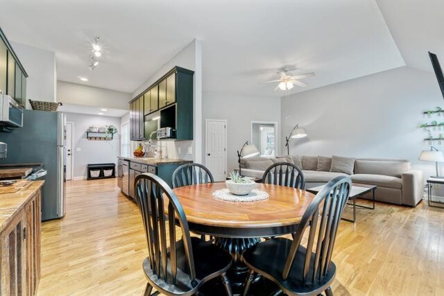 210 Highland Trl, Estill Springs, TN 37330 - dining room with a ceiling fan and light wood-style flooring