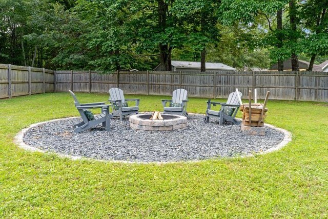 210 Highland Trl, Estill Springs, TN 37330 - view of yard featuring a fire pit