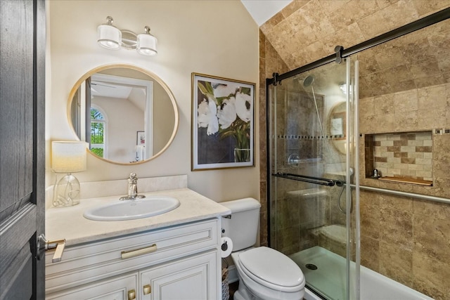 4145 Trinity Rd, Franklin, TN 37067 - full bath featuring vanity, tiled shower, and toilet