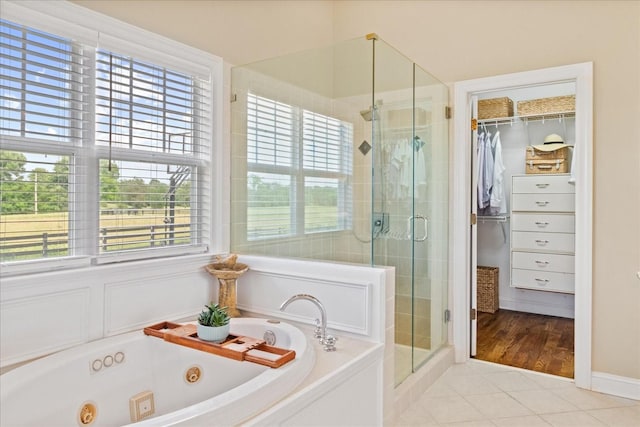4145 Trinity Rd, Franklin, TN 37067 - bathroom with a stall shower, plenty of natural light, and tile patterned floors