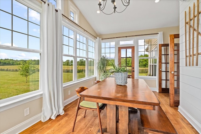 4145 Trinity Rd, Franklin, TN 37067 - sunroom / solarium with french doors, a chandelier, and lofted ceiling