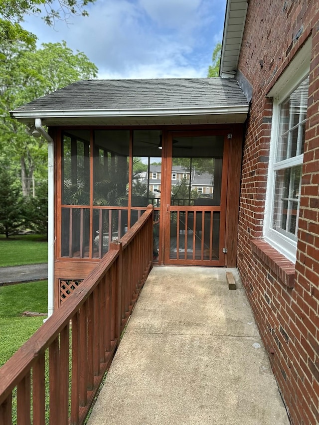 108 Sunset Dr, Pulaski, TN 38478 - view of patio featuring a sunroom