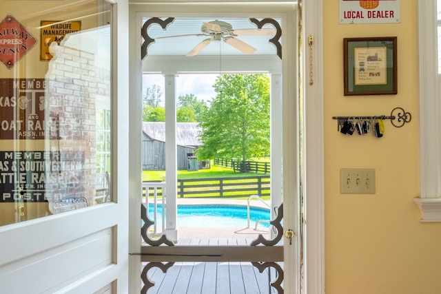 5620 Leipers Creek Rd, Franklin, TN 37064 - doorway with a ceiling fan
