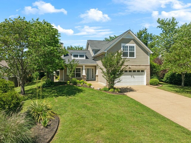 2981 Buckner Ln, Spring Hill, TN 37174 - craftsman inspired home featuring an attached garage, driveway, a front lawn, and a shingled roof