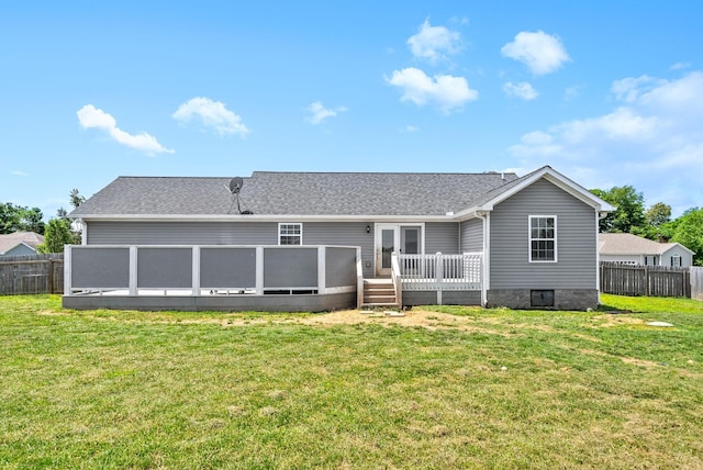 132 Fieldcrest Dr, Cadiz, KY 42211 - back of house with a deck and roof with shingles