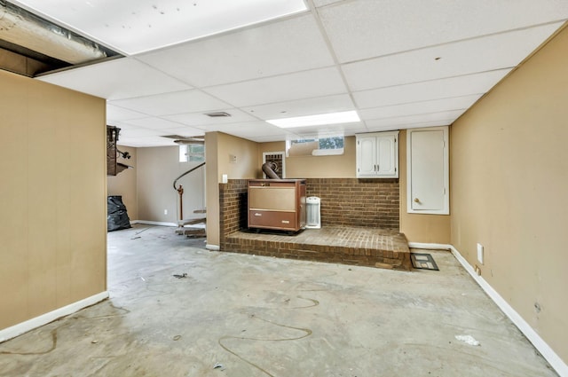 1033 Pine Valley Rd, Kingston Springs, TN 37082 - below grade area with baseboards and a drop ceiling
