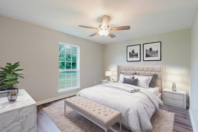 100 Candlewick Pl, Hendersonville, TN 37075 - bedroom featuring baseboards, wood finished floors, and a ceiling fan