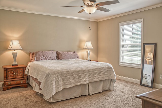 1570 Clemmons Rd, Cookeville, TN 38501 - bedroom featuring carpet floors, baseboards, crown molding, and ceiling fan