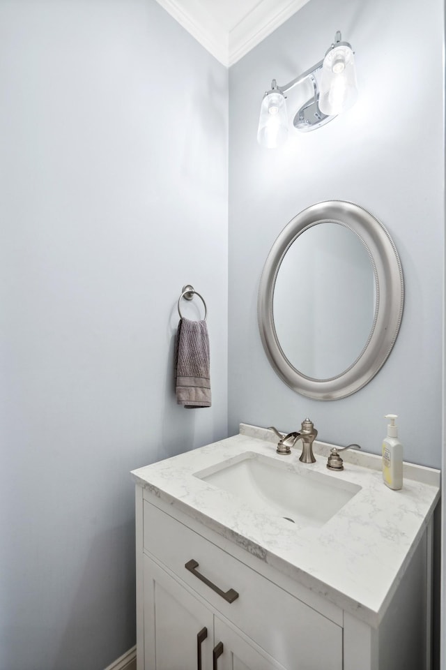 9702 Amethyst Ln, Brentwood, TN 37027 - bathroom featuring ornamental molding and vanity