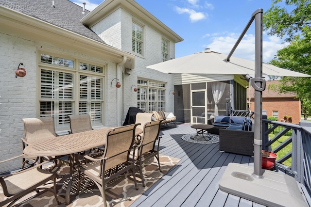 9702 Amethyst Ln, Brentwood, TN 37027 - wooden terrace featuring outdoor lounge area and outdoor dining area