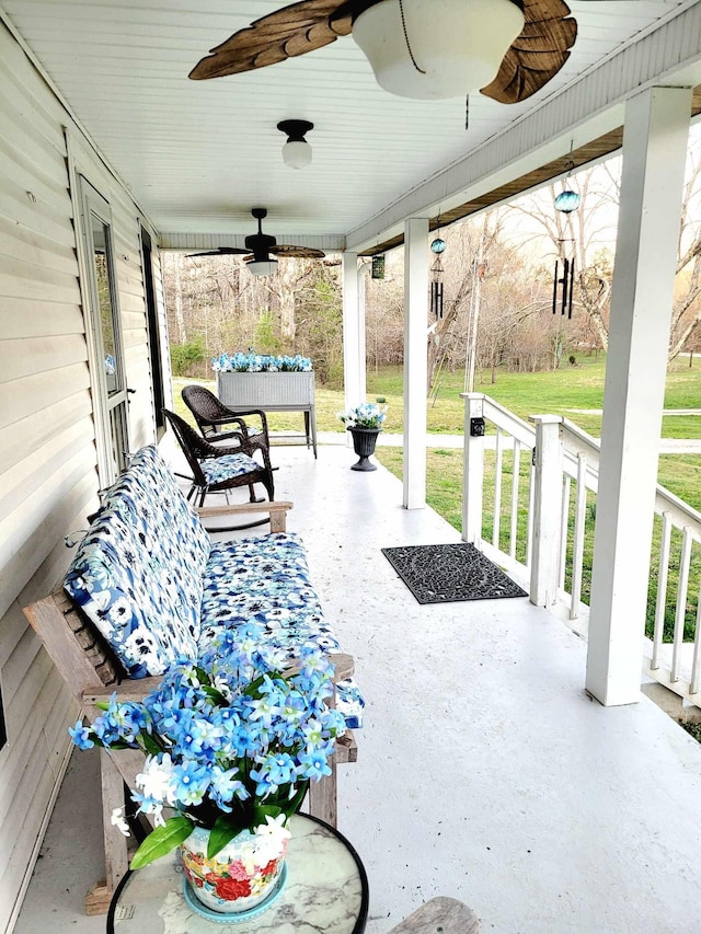 540 Grindstone Hollow Rd, Dickson, TN 37055 - view of patio / terrace featuring covered porch and ceiling fan