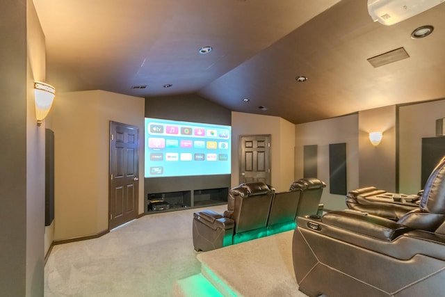 2004 Towhee Ct, Spring Hill, TN 37174 - cinema with carpet flooring, lofted ceiling, and recessed lighting