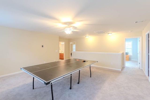 2004 Towhee Ct, Spring Hill, TN 37174 - rec room featuring light colored carpet, baseboards, and ceiling fan