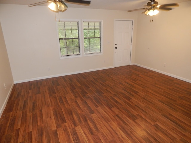 3355 Willie Mauldon Rd, Lutts, TN 38471 - spare room with ceiling fan, wood finished floors, and baseboards