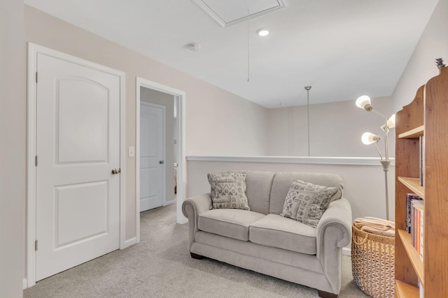 3507 Learning Ln, Murfreesboro, TN 37128 - living room with attic access, carpet floors, and baseboards
