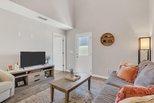 3507 Learning Ln, Murfreesboro, TN 37128 - living room with wood finished floors, baseboards, and a high ceiling