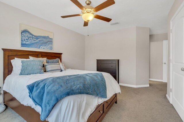 3507 Learning Ln, Murfreesboro, TN 37128 - bedroom with light colored carpet, baseboards, and a ceiling fan